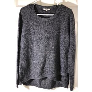 Madewell Sweater Knit Pullover Layered Faux Wrap Gray/Black Sz L Style #E3445
